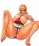  1girl barefoot blush breasts bursting_breasts huge_breasts looking_at_viewer nami nami_(one_piece) naughty_face one_piece orange_hair wrato 