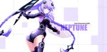  ass blue_eyes bodysuit hyperdimension_neptunia jpeg_artifacts long_hair maccyon purple_hair purple_heart twintails 