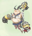  bald bandaid black_panties cosplay crossdressing despicable_me elbow_gloves gloves goggles gru_(despicable_me) hair_ornament hairband innertube kantai_collection looking_at_viewer minion_(despicable_me) navel panties parody pleated_skirt pointy_nose ranyu rensouhou-chan rensouhou-chan_(cosplay) shimakaze_(kantai_collection) shimakaze_(kantai_collection)_(cosplay) skirt striped striped_legwear thighhighs torn_clothes torn_legwear underwear wardrobe_malfunction white_gloves zettai_ryouiki 