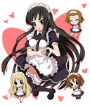  akiyama_mio alternate_costume chibi enmaided garters heart heart_hands hirasawa_yui k-on! kotobuki_tsumugi maid maid_headdress moe_moe_kyun! multiple_girls paco shoes tainaka_ritsu thighhighs 