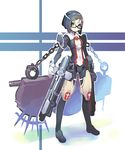  armor busou_shinki glasses gungrave hair_ornament hairclip harmony_grace mecha_musume parody shigehiro_(hiroi_heya) short_hair solo weapon 