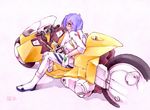  90s akira ayanami_rei blue_hair blush bodysuit crossover cyberpunk eva_00 gloves ground_vehicle kotatsu-spirit looking_back motor_vehicle motorcycle neon_genesis_evangelion parody pill plugsuit science_fiction short_hair signature sketch solo white_bodysuit 