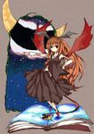  bad_id bad_pixiv_id book head_wings hey koakuma long_hair red_eyes red_hair solo tail touhou wings 
