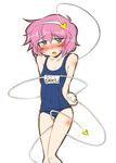  blush hairband heart komeiji_satori narumiya pink_hair school_swimsuit short_hair solo swimsuit touhou 