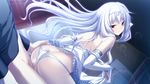  1girl ass buttjob corona_frizini eushully hand_on_ass hatozuki_tsumiki long_hair looking_back madou_koukaku smile white_hair 