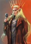  bad_id bad_pixiv_id blonde_hair blue_eyes crown dated elf kadej long_hair lord_of_the_rings male_focus pointy_ears signature solo staff the_hobbit thranduil 