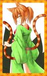  animal_ears cat_ears cat_tail highres japanese_clothes kimono minaha_(playjoe2005) multiple_tails nekomata_(shikihime_zoushi) shikihime_zoushi short_hair solo tail 