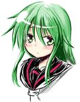  green_eyes green_hair ichimi kantai_collection long_hair looking_at_viewer nagatsuki_(kantai_collection) neckerchief school_uniform serafuku solo upper_body white_neckwear 