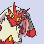  anthro blaziken blue_eyes claws cloth fur looking_at_viewer misleading_thumbnail nintendo plain_background pok&#233;mon pok&eacute;mon rag red_fur solo sweat unknown_artist video_games wipe 