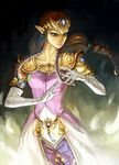  alderion-al blue_eyes brown_hair downscaled dress gloves highres jewelry long_hair md5_mismatch pointy_ears princess_zelda resized solo the_legend_of_zelda the_legend_of_zelda:_twilight_princess 
