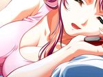  1girl breasts cellphone cleavage close-up eyes_closed face houya_yukitoshi long_hair phone red_hair reversible solo yoshimori_misaki 