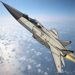  aircraft airplane fighter_jet flying highres hirodango jet mig-31 military military_vehicle no_humans original sky 