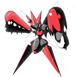  claws gen_2_pokemon highres horns insect_wings mega_pokemon mega_scizor multiple_wings no_humans parka_(summersketch) pincers pokemon pokemon_(creature) scizor solo spikes wings 