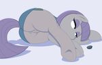  acstlu anus clothing edit equine female feral friendship_is_magic fur grey_fur hair half-closed_eyes horse lying mammal maud_pie_(mlp) my_little_pony on_side plain_background pony purple_hair pussy rock solo 