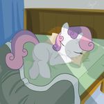  bed bedroom blanket cub curtains cute drooling equine eyes_closed female friendship_is_magic fur hair hi_res hooves horn horse mammal matimus91 mewy91 my_little_pony pony saliva sleeping solo sweetie_belle_(mlp) two_tone_hair unicorn white_fur young 