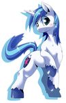  blue_hair blush equine feral friendship_is_magic fur hair horn male mammal my_little_pony oze shining_armor_(mlp) solo unicorn white_fur 