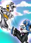  cloud duo ear_piercing equine facial_hair fancypants_(mlp) female feral fimirae formal friendship_is_magic happy horn male mammal mustache my_little_pony piercing sky suit unicorn younger zebra zecora_(mlp) 