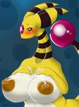  ampharos anthro bantar2 big_breasts big_nipples blush breasts bust close-up eyelashes female happy hi_res looking_at_viewer nintendo nipples nude orb pok&#233;mon pok&eacute;mon scar smile solo standing teeth video_games 