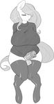  animal_genitalia anthro anthrofied arms_behind_back balls clothing dickgirl equine erection eyes_closed fluttershy_(mlp) friendship_is_magic greyscale hair horsecock intersex legwear mammal miketheuser monochrome my_little_pony penis solo thigh_highs vein 