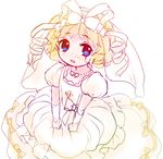  alternate_costume amo blonde_hair blue_eyes blush bridal_veil dress elbow_gloves gloves hair_ribbon jewelry looking_at_viewer medicine_melancholy necklace open_mouth ribbon solo touhou veil wedding_dress white_gloves 