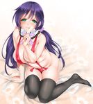  :p black_legwear blush bokura_wa_ima_no_naka_de breasts detached_collar feet food full_body green_eyes holding kure_masahiro large_breasts licking long_hair love_live! love_live!_school_idol_project low_twintails naked_suspenders no_shoes plump popsicle purple_hair purple_scrunchie ribbon scrunchie sexually_suggestive sitting smile solo suspenders thighhighs tongue tongue_out toujou_nozomi twintails very_long_hair 