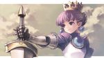  armor crown gradriel kawata_hisashi princess_crown purple_eyes purple_hair 