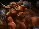  3_fingers 3d anal anal_penetration animated balls beard biceps blue_eyes bovine facial_hair facial_piercing fur furrlex horn loop male mammal masturbation muscles no_sound nose_piercing nose_ring pecs penetration penis piercing tauren video_games warcraft world_of_warcraft 