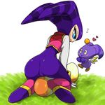  big_butt blue_eyes blush butt camel_toe chao egg female grass happy nightmaren nights nights_into_dreams sega sitting unknown wings 