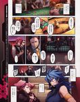  amara_(captain_earth) blue_hair breasts captain_earth casino cleavage comic hair_over_one_eye highres large_breasts minato_fumi moco_(captain_earth) multiple_boys multiple_girls pink_eyes pink_hair red_hair roulette roulette_table translation_request twintails zin_(captain_earth) 