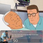  cotton_hill death hank_hill helmet hospital hospital_bed hospital_gown king_of_the_hill shovel soldier team_fortress_2 