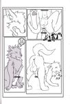  balls black_and_white blush butt canine censored comic dialog dog dripping duo erection feral gay japanese_language japanese_text knot ktq15 male mammal monochrome pawpads penis presenting presenting_hindquarters sheath text tongue tongue_out unknown_artist 