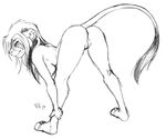  2014 anus ass_up bent_over breasts feline female lion mammal mane nude piercing plain_background pussy solo vilani white_background 