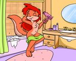  a.g.i. bathroom breasts female hair mammal nude red_hair rodent solo squirrel 