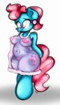  anthro anthrofied areola barefoot big_areola big_breasts blue_fur blush breasts chubby clothing cross-eyed cutie_mark cyan_fur ep777 equine female friendship_is_magic fur gradient_background hair hi_res horse mammal mrs_cake_(mlp) my_little_pony navel nightgown nipples pink_eyes pink_hair plain_background pony pubes pussy red_hair seductive solo standing translucent transparent_clothing two_tone_hair white_background 