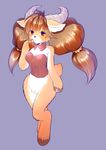  &#12365;&#12356;&#12385; ??? anthro blush brown_hair caprine clothed clothing female hair hooves horn long_hair looking_at_viewer mammal plain_background pussy short_tail solo standing 