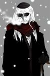  akagi bad_id bad_pixiv_id blind cane hat ichikawa_(akagi) imo_(pixiv) lowres male_focus scarf snow solo sunglasses white_hair 
