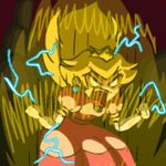  angry animated animated_gif blonde_hair crown dragon_ball dragonball dragonball_z electricity gif lowres mario_(series) nintendo parody princess_peach super_mario super_mario_bros. super_saiyan 
