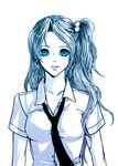  aerith_gainsborough aqua_eyes bad_id bad_pixiv_id cs-zero final_fantasy final_fantasy_vii long_hair necktie school_uniform side_ponytail smile solo wavy_hair 