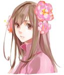  axis_powers_hetalia brown_eyes brown_hair china_dress chinese_clothes dress flower hair_flower hair_ornament kmgk lips long_hair lowres plum_blossoms solo taiwan_(hetalia) 