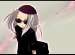  akagi bad_id bad_pixiv_id blind genderswap hanyuu_yusuke hat ichikawa_(akagi) long_hair solo sunglasses white_hair 