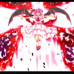  bad_id bad_pixiv_id bat_wings bow brooch dress fang frilled_shirt frilled_shirt_collar frilled_sleeves frills hat hat_ribbon jewelry mob_cap open_mouth pink_dress puffy_short_sleeves puffy_sleeves purple_hair red_bow red_eyes red_ribbon remilia_scarlet ribbon shirt shoes short_hair short_sleeves smile socks solo touhou wings yuna_gram 