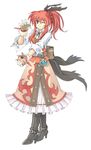  atelier_(series) atelier_annie bangs belt belt_pouch black_legwear blue_eyes boots braid coin coin_purse dress_shirt frilled_skirt frills full_body gloves hair_between_eyes hair_over_breasts hair_ribbon high_heels high_ponytail knee_boots lisette_lander long_hair long_skirt looking_at_viewer looking_back official_art one_eye_closed outstretched_hand ponytail pouch profile red_hair ribbon shirt shoes sidelocks simple_background skirt sleeves_rolled_up smile solo standing turtleneck vest watanuki_nao white_background 