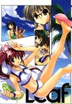  :p amazuyu_tatsuki armpits beach bikini comic_party day feet flip-flops flower glasses haga_reiko hands hasebe_aya hibiscus highres inagawa_yuu leg_up makimura_minami mitsumi_misato multiple_girls navel ooba_eimi outdoors sandals swimsuit takase_mizuki tongue tongue_out 