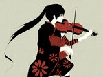  bad_id bad_pixiv_id black_hair cantarella_(vocaloid) closed_eyes instrument japanese_clothes kimono long_hair nagone_mako ponytail pug_(pixiv) solo utau violin vocaloid 