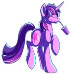  alpha_channel britishstarr cutie_mark drink drinking equine eyes_closed female friendship_is_magic hair horn mammal multi-colored_hair my_little_pony plain_background purple_hair smoothie solo straw transparent_background twilight_sparkle_(mlp) unicorn 