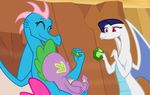  canyon dragon eating emerald eyes_closed female friendship_is_magic gem green_eyes group lying male my_little_pony queencold red_eyes slit_pupils spike_(mlp) wings 