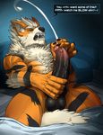  arcanine avoid_posting balls big_penis black_claws black_nose canine claws cum cum_on_chest cum_on_self cumshot dog fangs fur looking_at_viewer male mammal masturbation nintendo open_mouth orange_fur orgasm penis pok&eacute;mon solo stripes tail_between_legs teeth text todex video_games yellow_eyes 