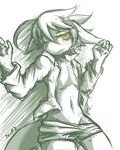  anthro bare_chest blush clothing dragon hair invalid_tag long_hair looking_at_viewer lying nurinaki on_back partially_clothed raised_arm shirt shorts solo suggestive yellow_eyes 