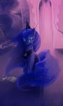  blue_fur blue_hair crying equine female feral friendship_is_magic fur hair horn horse mammal my_little_pony nivrozs pony princess_luna_(mlp) royalty sad scroll solo teal_eyes tears tiara winged_unicorn wings 