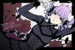  ? ahoge bangs black_dress blunt_bangs dress drill_hair eyewear_removed flower glasses gloves gothic_lolita holding holding_eyewear kayu lolita_fashion nazomi professor_layton_vs._gyakuten_saiban purple_eyes purple_hair rose short_hair solo twin_drills twintails 